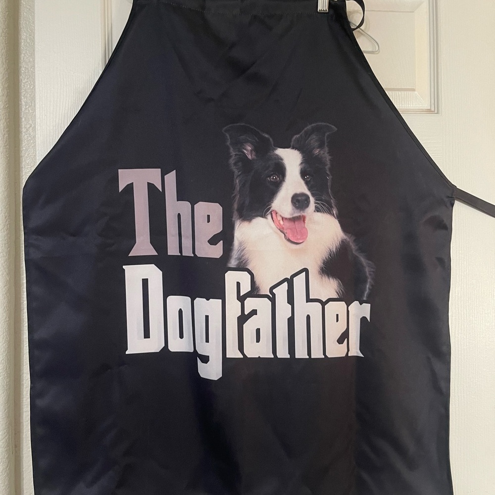 Border Collie Grilling Lovers-The Dogfather Apron with Condiment Grill gift